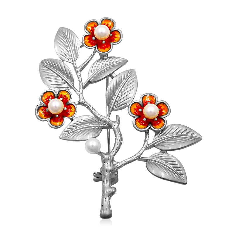 Brosch Kristall SILVER/GULD - 6