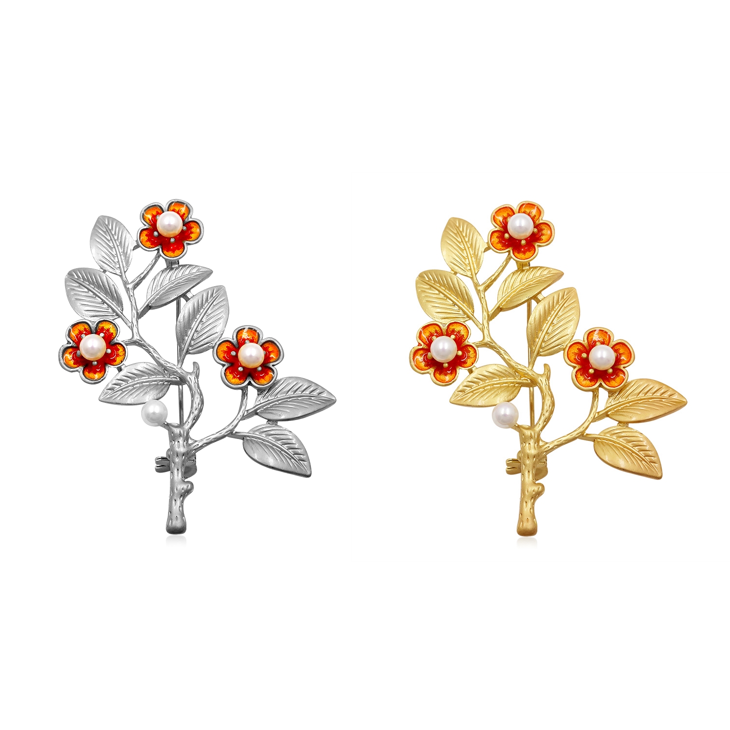 Brosch Kristall SILVER/GULD - 2