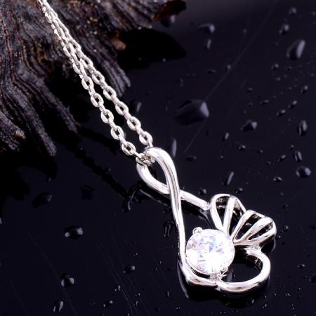 18K Vitguld Guldfyllda gulddoublé HALSBAND CZ - 2