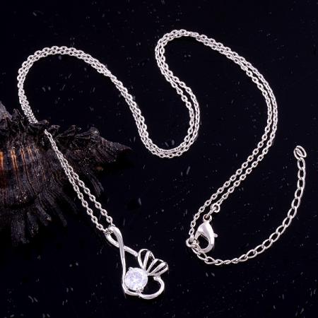 18K Vitguld Guldfyllda gulddoublé HALSBAND CZ - 3