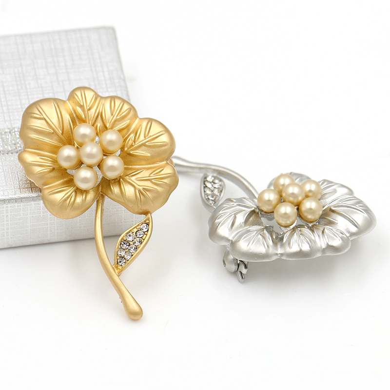 Brosch Kristall SILVER/GULD - 7