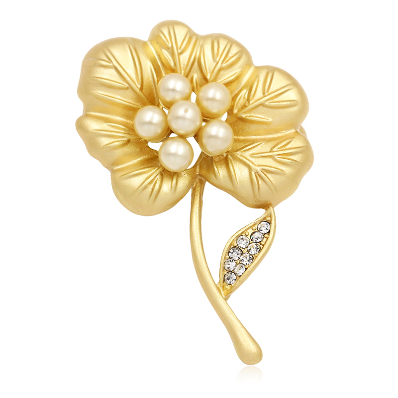Brosch Kristall SILVER/GULD - 2