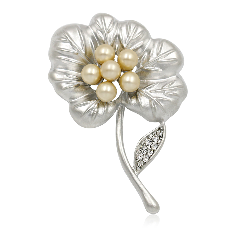 Brosch Kristall SILVER/GULD - 5