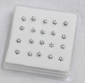 925 Silver PIERCING näsa Stud Geometrisk - 4