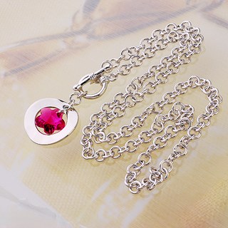 Guldfyllda Vitguld gulddoublé Filled halsband ROSA Österrikiska Kristall