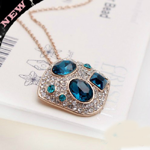 Gold Plated Crystal Rhinestone Fashion Jewelry Jewellry The Cat Necklaces - 2