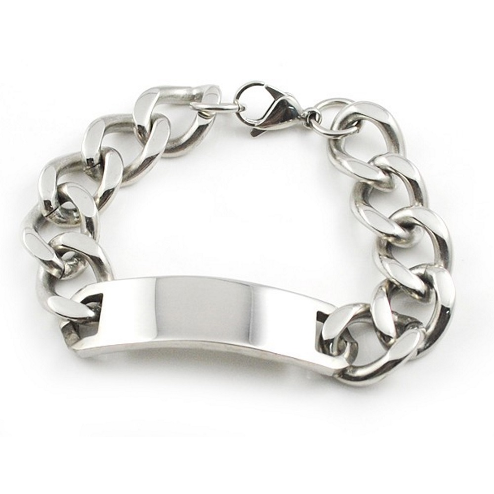 Rostfritt stål halsband + armband Set bred 15mm - 3