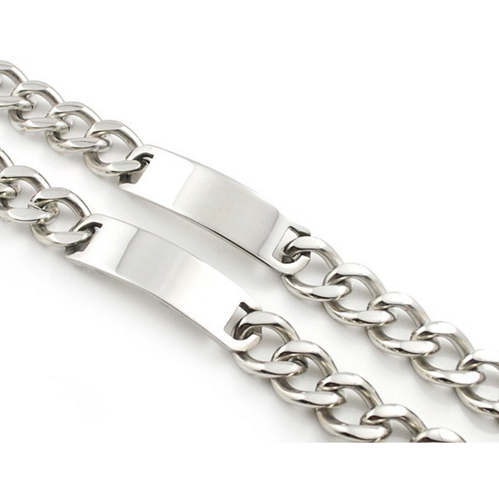 Rostfritt stål halsband + armband Set bred 15mm - 5