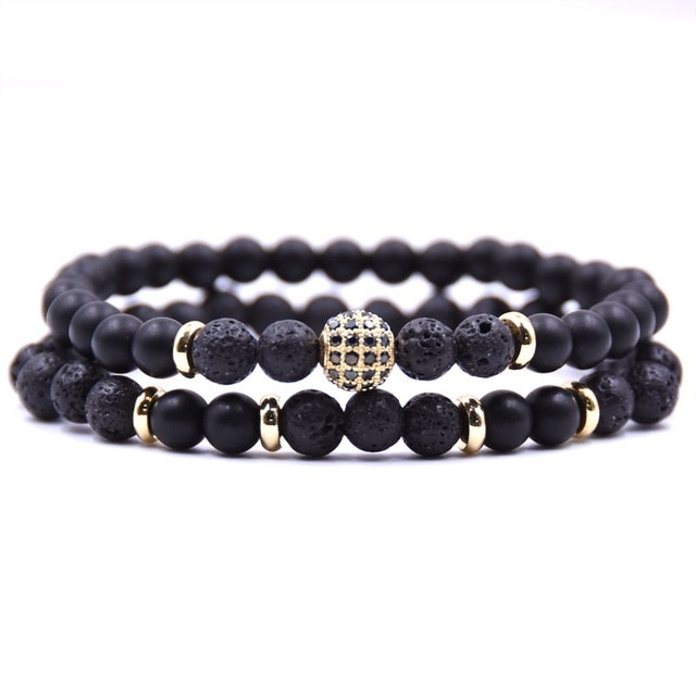 2 st / set naturliga stenar armband 
