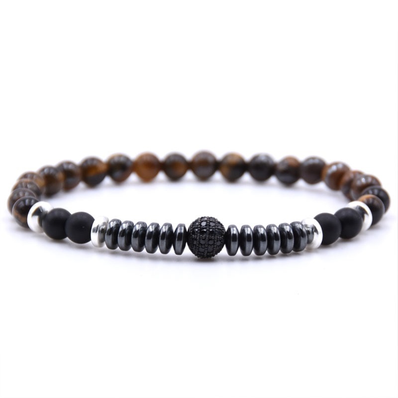 Naturliga stenar armband mikrobana CZ 8mm