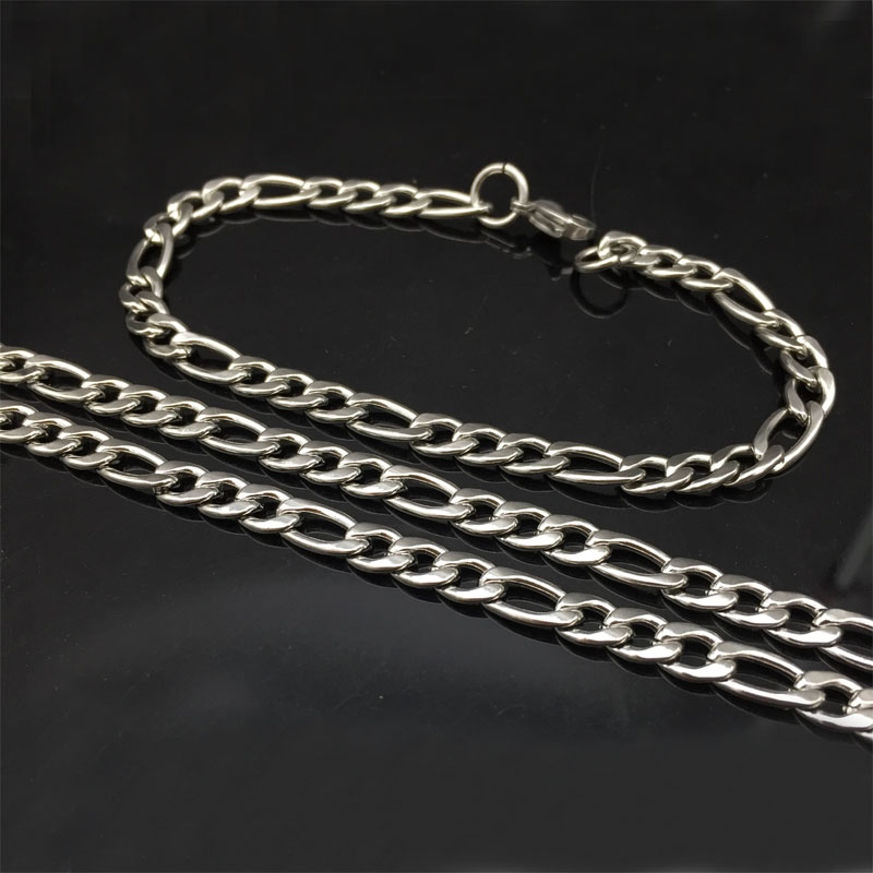 Rostfritt stål halsband + armband Set 6MM