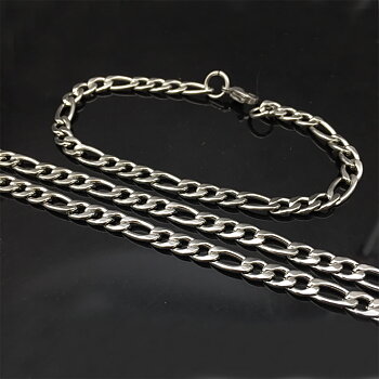 Rostfritt stål halsband + armband Set 6MM