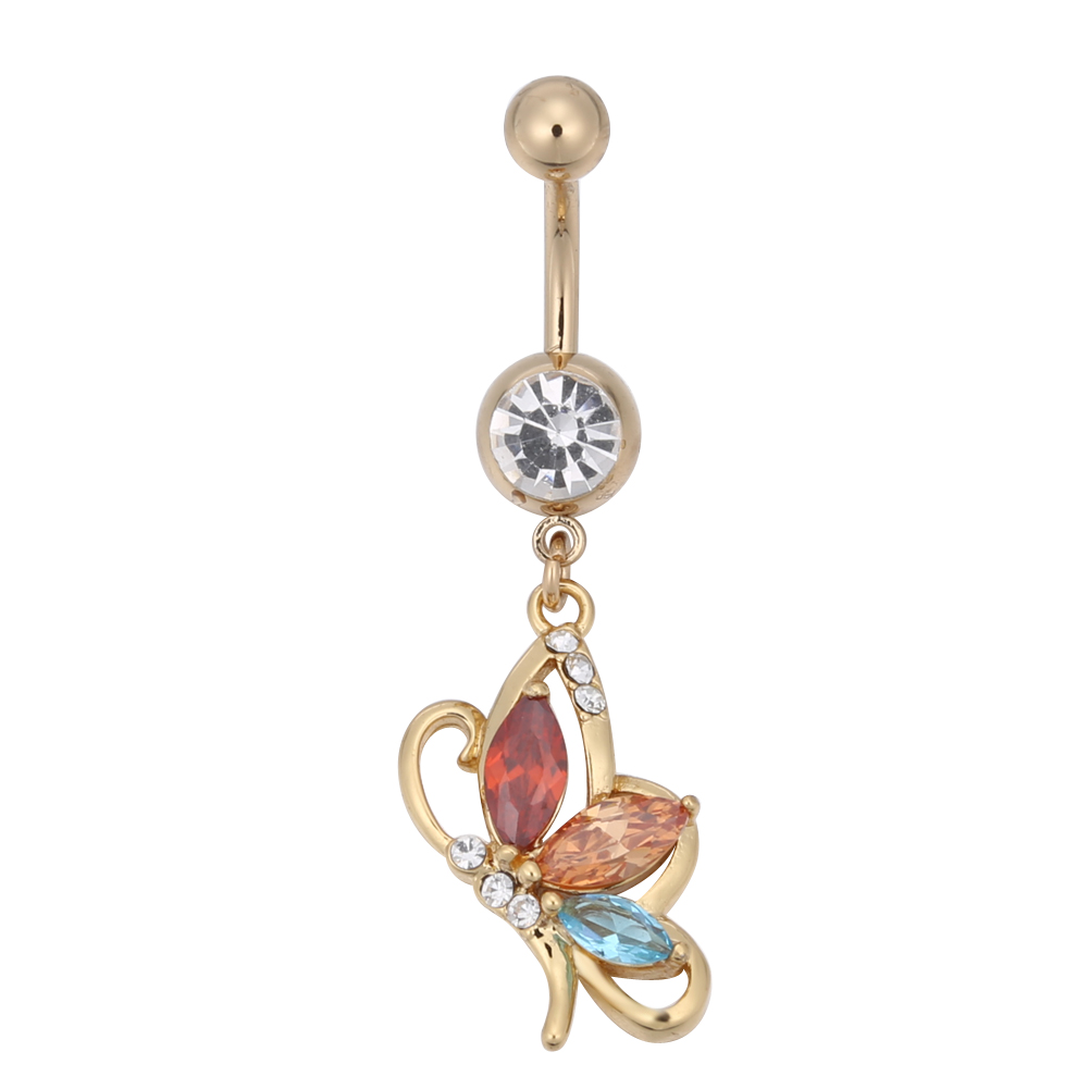 Gold Plated Navel Belly Button Ring Body Piercing Jewelry - 3