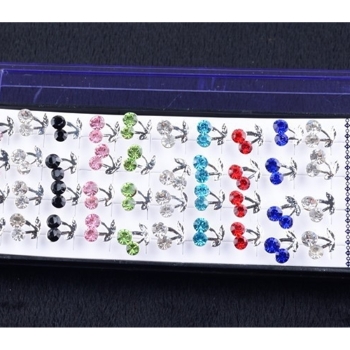 925 silver earrings CZ Cherry  - 2