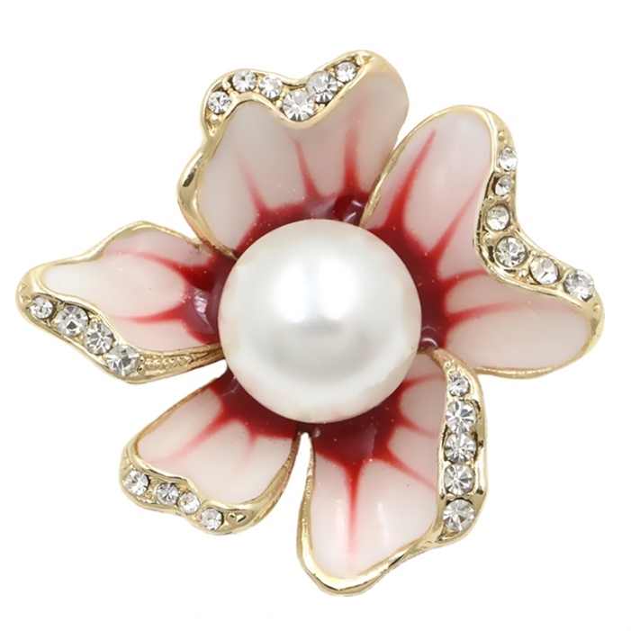 Brosch Kristall Emalj Blomma - 5