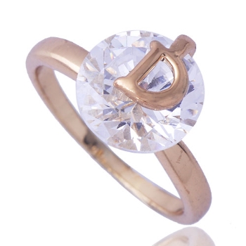 18K Guldfyllda Guld Filled gulddoublé Ring CZ