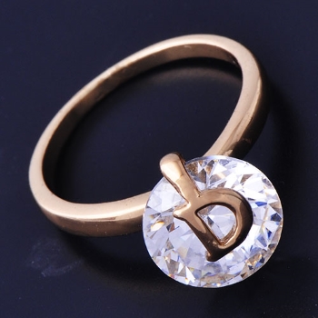 18K Guldfyllda Guld Filled gulddoublé Ring CZ - 3