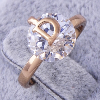 18K Guldfyllda Guld Filled gulddoublé Ring CZ - 2