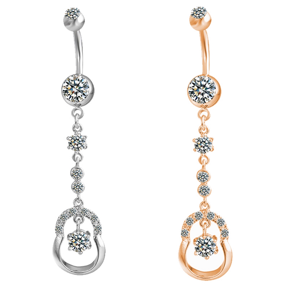Gold Plated Navel Belly Button Ring Body Piercing Jewelry