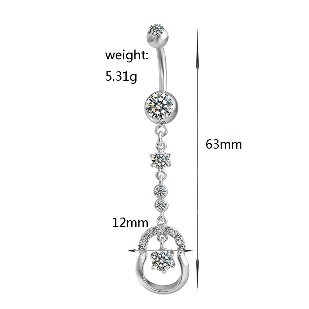 Gold Plated Navel Belly Button Ring Body Piercing Jewelry - 2