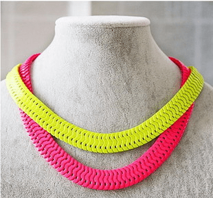 neon färg (gul / rosa / orange) halsband