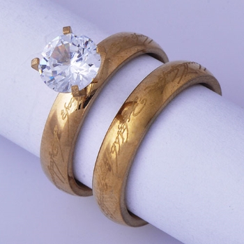 18K Guldfyllda Guld Filled gulddoublé Ring CZ Förlovning - 3