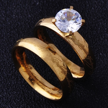 18K Guldfyllda Guld Filled gulddoublé Ring CZ Förlovning