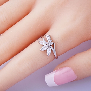 18K Vitguld Guldfyllda Guld Filled gulddoublé Ring CZ - 3