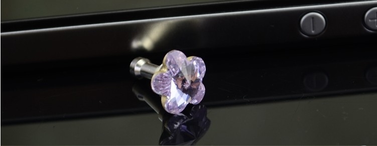 Anti dust proof plugs For iphone 5 4s flower rhinestone stone dust plug 3.5mm - 3