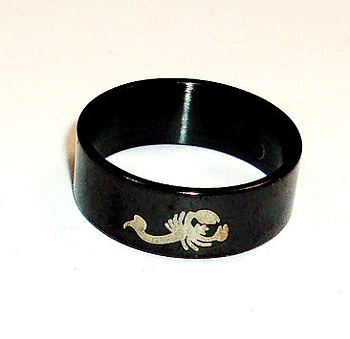 Black Laser stainless steel rings for men