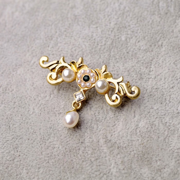 Brooch Crystal  Gold Color - 4