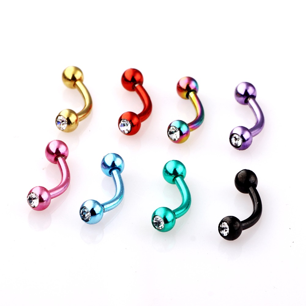 Kirurgisk Stål 16g ögonbryn piercing kristall - 4