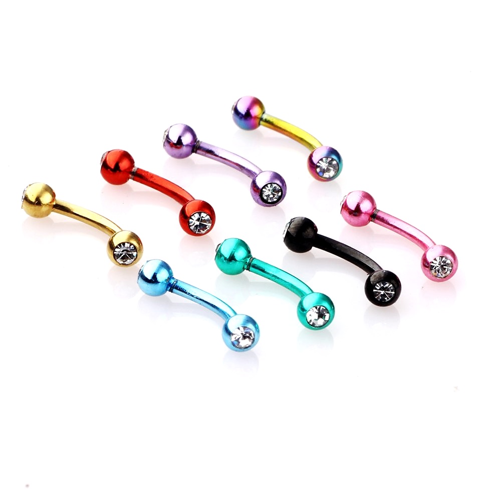 Kirurgisk Stål 16g ögonbryn piercing kristall - 3