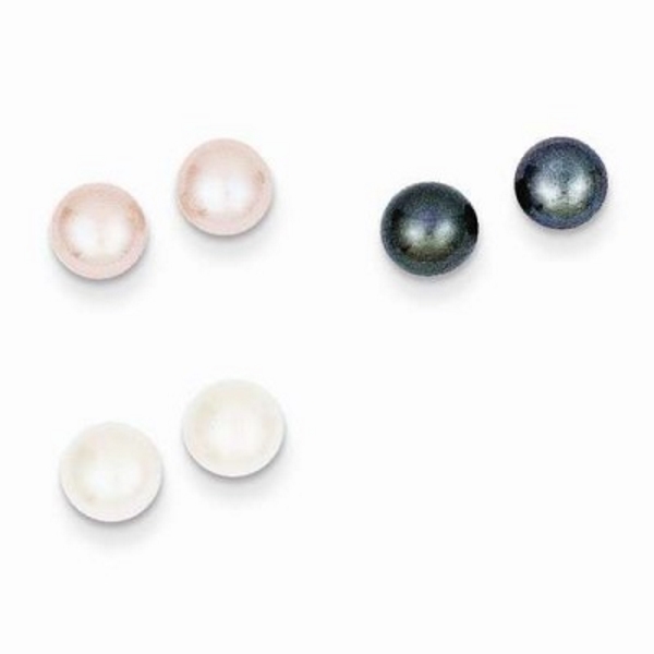 Silver filled earrings Pearl Beads  - 2