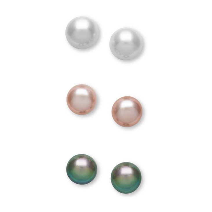 Silver filled earrings Pearl Beads  - 3