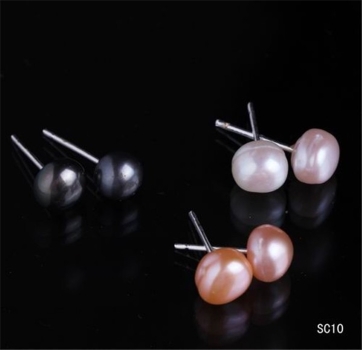 Silver filled earrings Pearl Beads  - 5