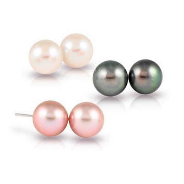 Silver filled earrings Pearl Beads  - 4