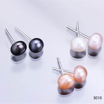 Silver filled earrings Pearl Beads  - 6