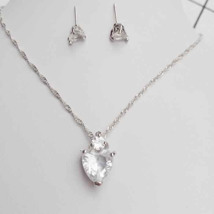 Örhängen Halsband Set Bröllops Kristall - 5