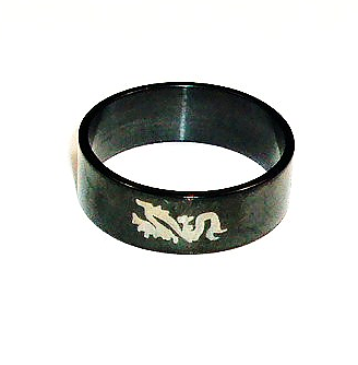 Black Laser stainless steel rings for men