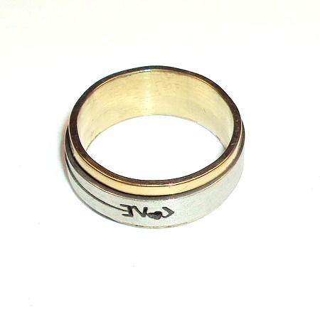 fashion carve Stainless Steel Silver & Gold tone rings cut - 2