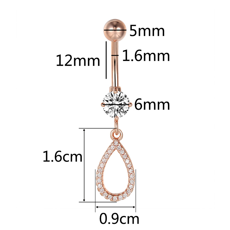 Bright CZ Diamond Flower Ring NAVEL Rose Gold - 2