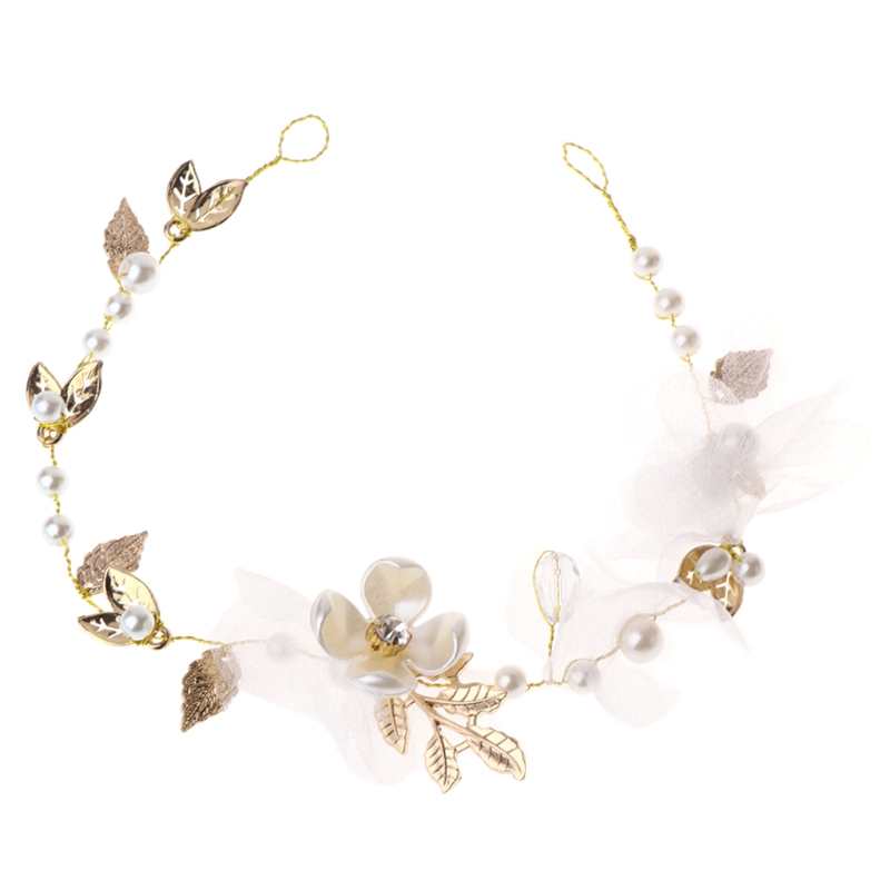 Women Hair Band Bowknot Hairband Wedding  Faux Pearl Crystal  - 2