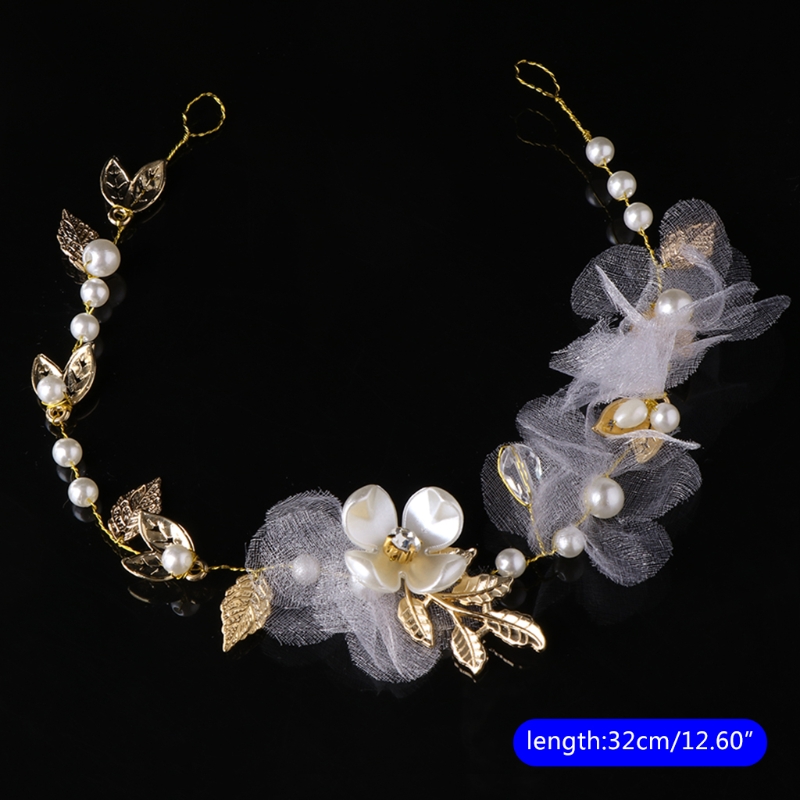 Women Hair Band Bowknot Hairband Wedding  Faux Pearl Crystal  - 3