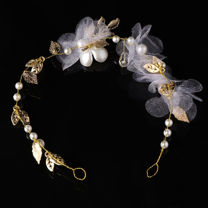 Women Hair Band Bowknot Hairband Wedding  Faux Pearl Crystal  - 4