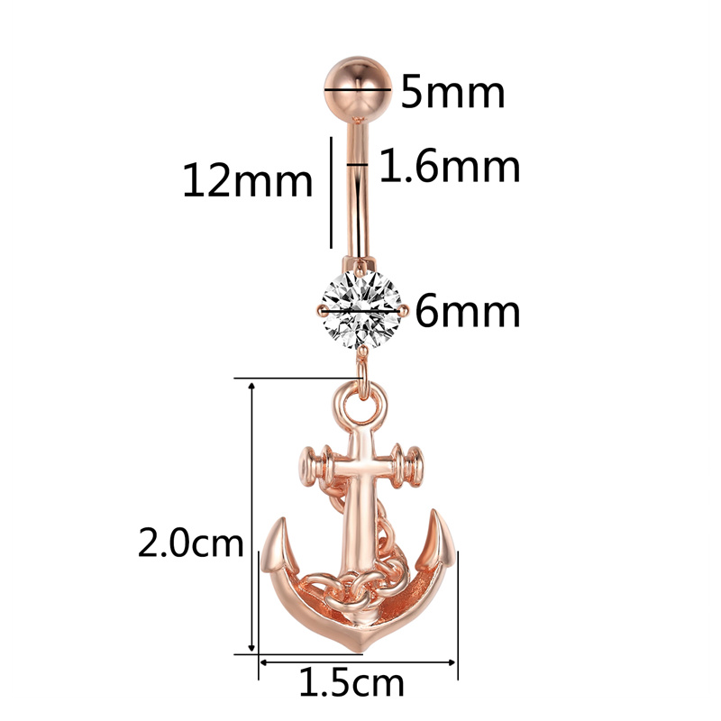 Bright CZ Diamond Flower Ring NAVEL Rose Gold - 2