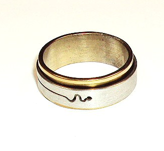 fashion carve Stainless Steel Silver & Gold tone rings cut