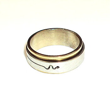 fashion carve Stainless Steel Silver & Gold tone rings cut