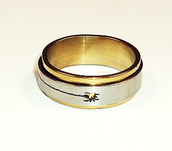 fashion carve Stainless Steel Silver & Gold tone rings cut
