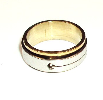 Mode rostfritt stål Silver & guld tonen ringar skuren
